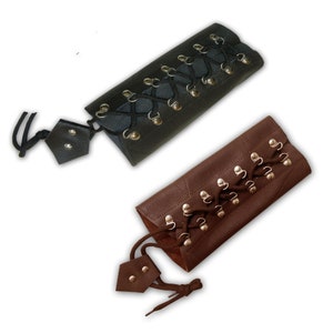 Outdoor Indoor Archery Target Practicing/Hunting Recurve/Compound Longbow Full Grain Leather Arm Guard Wrist Protector/Forearm Bracer