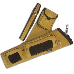 Cible extérieure intérieure traditionnelle Tir à l&#39;arc/chasse 4 tubes en cuir suédé, arc classique/arc composé/croisé/arc long latéral/hanches/taille/ceinture Carquois flèche