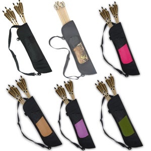 Chasse, extérieur, intérieur, cible, tir à l&#39;arc, arc classique composé/croix/arc long, sac en tissu épaule carquois flèche arrière avec grande poche pour accessoires