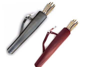 Traditionelle Jagd Outdoor Indoor Ziel Bogenschießen Recurve Verbindung/Langbogen Vollnarbenleder Pfeil Taille/Seite/Gürtel/Hüfte Pfeilköcher Tasche