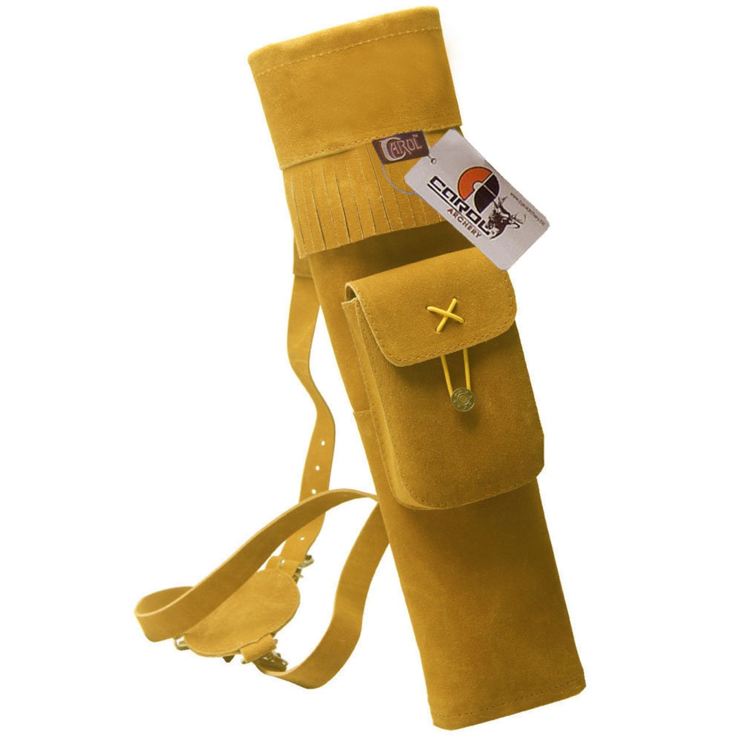 Carquois En Cuir Suédé Pour Arc Recurve/longbow - Porté Hanche/côté, Flèches Incluses
