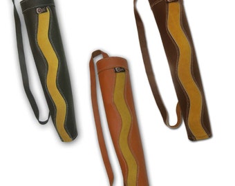 Traditionelle Jagd Outdoor Indoor Ziel Bogenschießen Recurve Verbindung / Langbogen Vollnarbenleder Schulter Zurück Pfeil Köcher Tasche