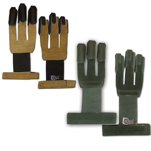 Bogenschießen Recurve, Verbindung, Langbogen Drei Finger Wildleder Pfeil ziehen Jagd, Indoor Outdoor Zielschießschutzhandschuh