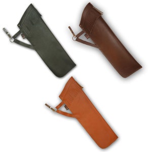 Traditional Outdoor Hunting Indoor Target Archery Recurve/Compound  Longbow Full Grain Leather Handmade Bag Hip Side Arrow Quiver