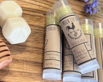 Goat Milk Lip Balm  Vanilla Honey  Beeswax Natural Lip Balm  Non Toxic Lip Balm  Moisturizing Lip Treatment  Hemp lip balm