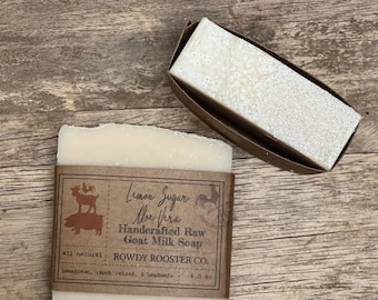 Handmade Goat Milk Soap  Lemon Aloe Vera, Refreshing Lather (Farm Fresh)