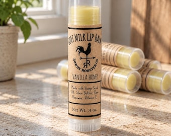 Goat Milk Lip Balm  Vanilla Honey  Beeswax Natural Chapstick  Non Toxic Lip Balm Moisturizing Lip Treatment  Hemp lip balm stocking stuffer