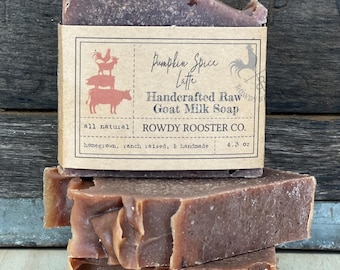 Goat Milk Soap Pumpkin Spice Latte Bar Handmade Bath Cleanser Natural Body Wash Artisan Farm Product Moisturizer Tallow Soap Bar Dry Skin