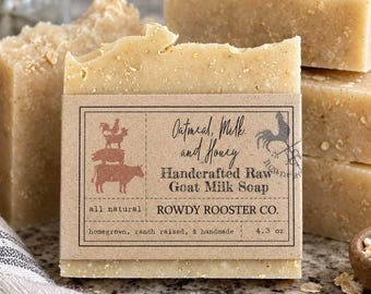Oatmeal Milk & Honey Goats Milk Soap Bar Thank you Gift Soap Goat Milk Natural Exfoliating Soap Gift for Her Organic Self Care Gift