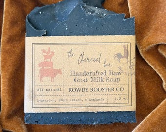 Charcoal Tallow Goat Milk Soap  Jasmine Scented Detox Bar  Farm Fresh Ranch Soap Nourishing Detox Soap Bar Natural Tallow Soap Handmade