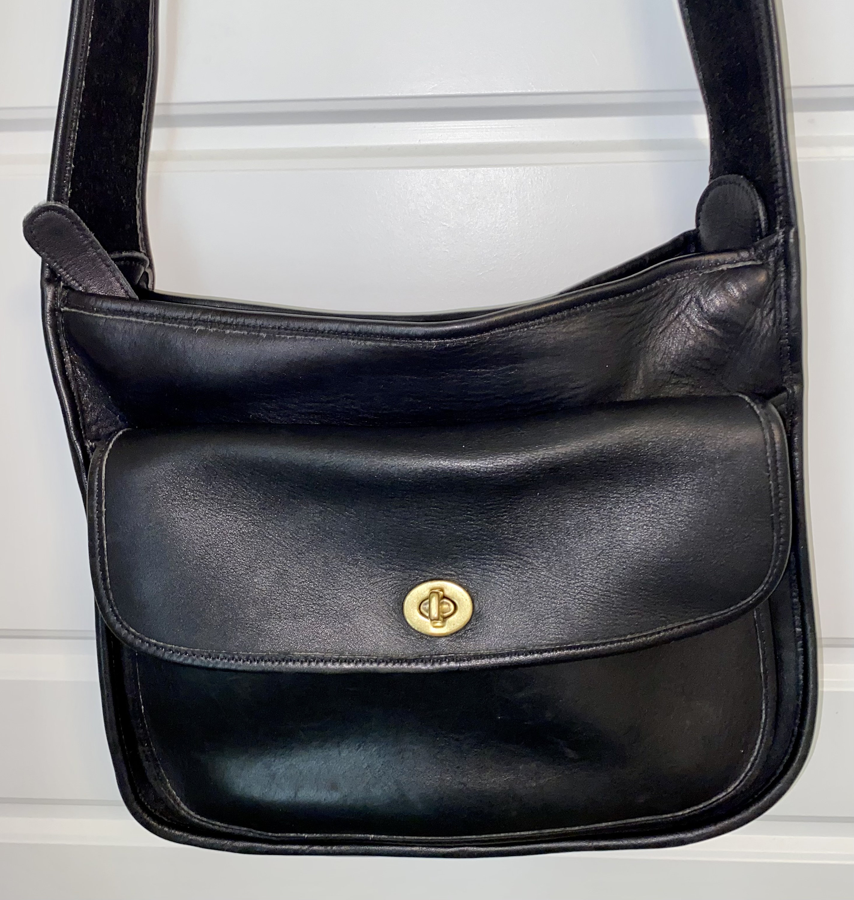 Vintage Coach TAFT 9980 Black Leather Crossbody Bag Purse Etsy