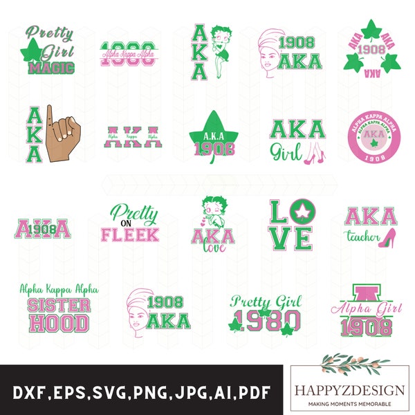 Aka svg bundle, Alpha kappa alpha png, Aka sorority svg, Cut files, Cricut