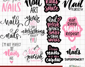 Nail art svg bundle, Nail tech svg, Manicure svg, Salon life svg, Nails saying quote