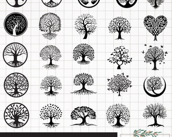 Family tree svg bundle, Tree of life svg, Family tree branch, Png clipart, Digital download