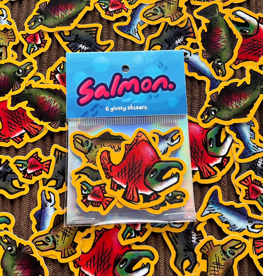 Salmon Sticker Pack - Etsy