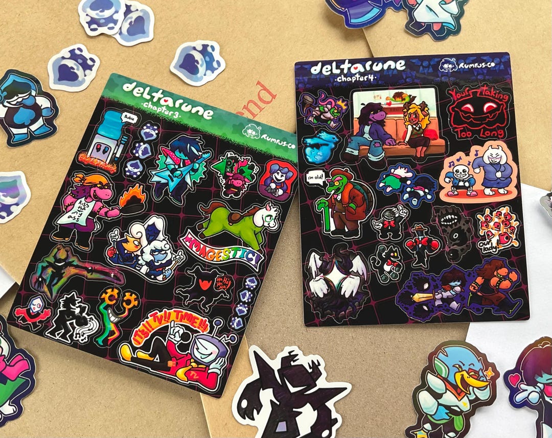Deltarune Chapters 3 + 4 Sticker Sheets - Etsy