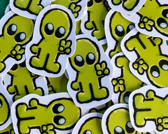 Mini pegatina de extraterrestre