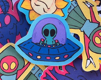 Alien UFO Sticker