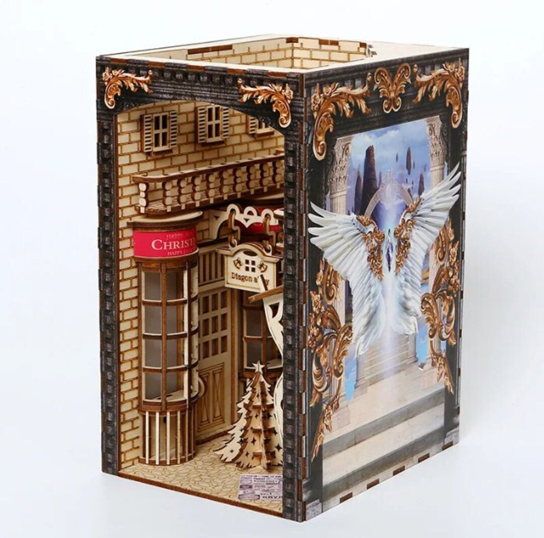 DIY Book Nook Kit – 3D-Holzpuzzle Buchstütze Mit LED-Beleuchtung – Modellbausatz Für Erwachsene & Jugendliche