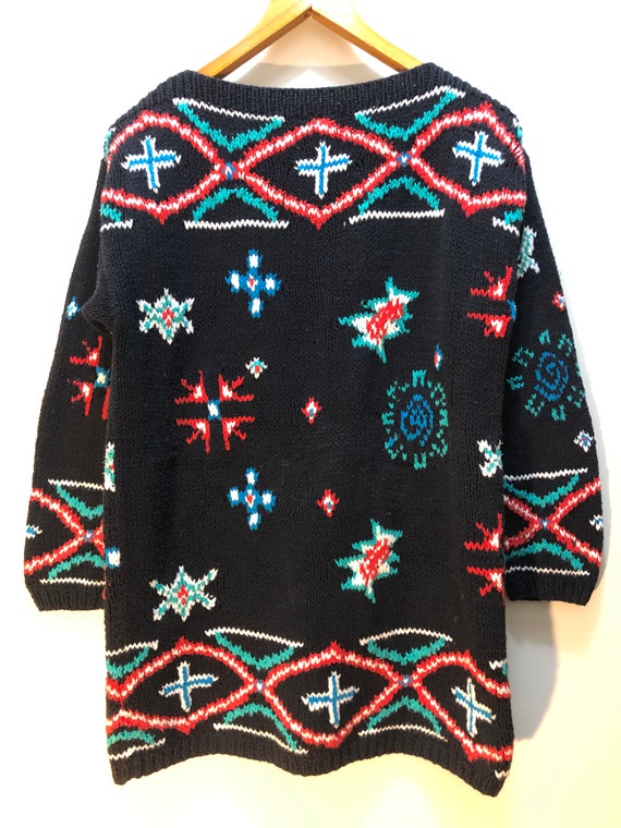 Vintage Handknit Intarsia Sweater - image 3