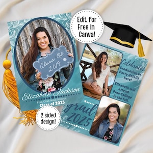 Double Sided Graduation Annoucements - Etsy