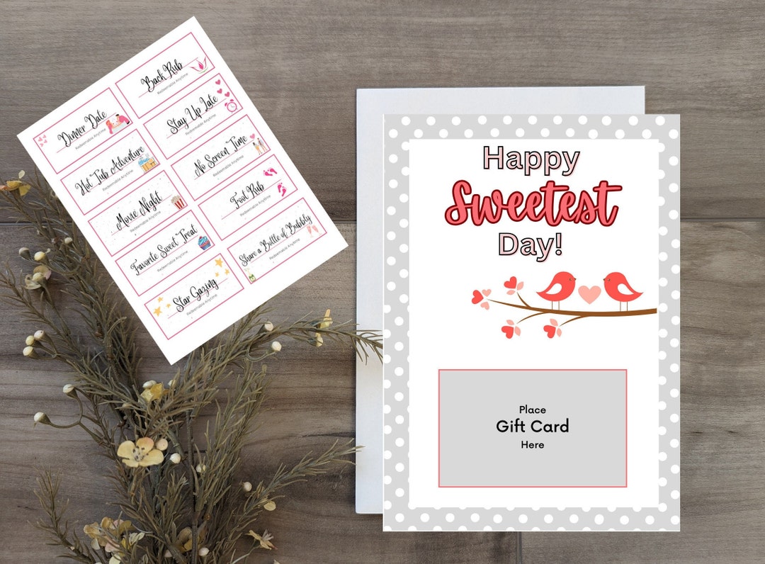 Sweetest Day Gift Card Holder and Love Coupon Bundle - Etsy