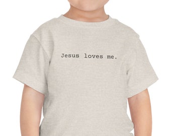 T-shirt pour tout-petits Jésus m'aime, t-shirt verset de la Bible pour tout-petits, chemise Jésus pour les tout-petits, mode Faith, mode pour tout-petits