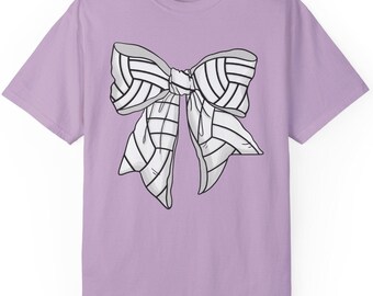 Volleyball Coquette Bow T-Shirt, Sporty Tee, Athletic Top, Cute Volleyball Shirt, Gift for Volleyball Player, Volleyball Team Apparel