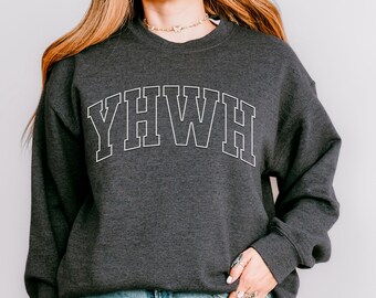 YHWH Sweatshirt Yahweh Sweatshirt Hebrew Pullover Minimalist Christian Jesus Jumper Trendy Christian Gift for Believer Yeshua T-Shirt