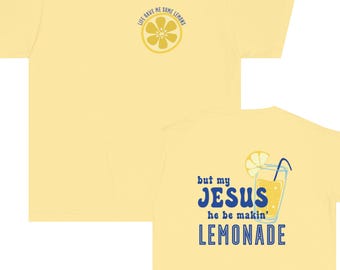 Jesus Lemonade Youth Christian T-Shirt | Cute Faith-Based Graphic Tee for Kids | Bible Verse Shirt | Christian Kids Clothing