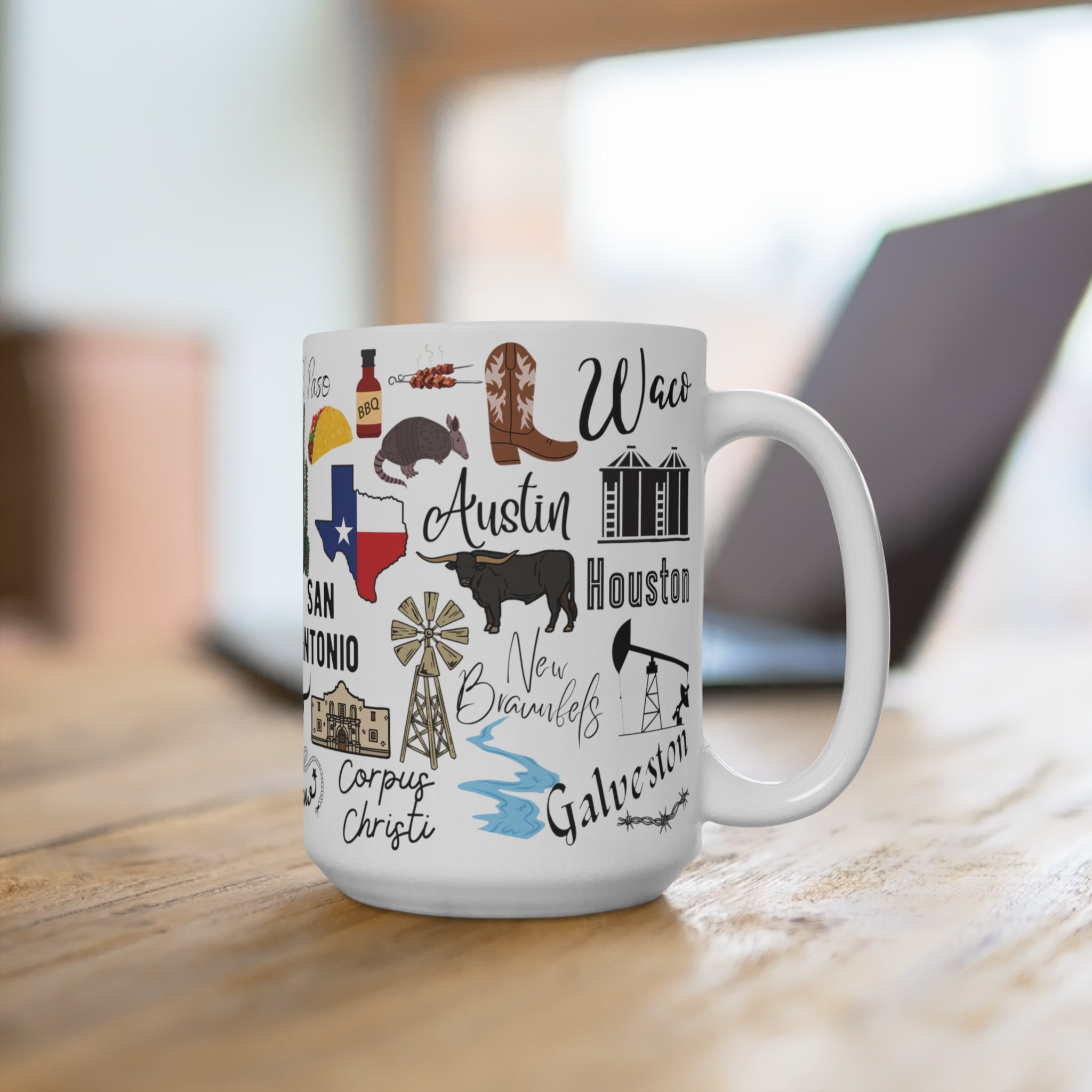 All Things Texas Coffee and Tea Ceramic Mug, Texan Gift - Etsy