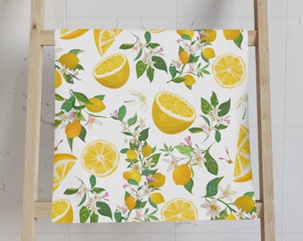 Lemon Citrus Hand Towel, Kitchen, Bathroom, Spring Summer Decorative Towel, Tea Towel, Mother&#39;s Day Gift, Cottage Core, Home Decor, Garden