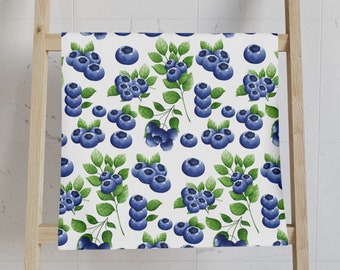 Blueberry Hand Towel, Kitchen, Bathroom, Decorative Towel, Tea Towel, Home Decor, Mother&#39;s Day, Gardener Gift, Cottage Core, Farmer Towel
