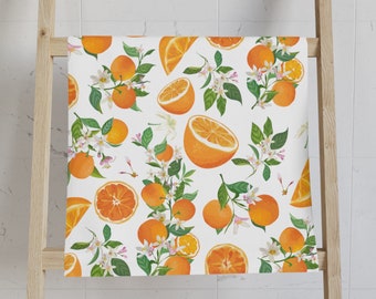 Orange Citrus Hand Towel, Kitchen, Bathroom, Spring Summer Decorative Towel, Tea Towel, Mother&#39;s Day Gift, Cottage Core, Home Decor, Garden