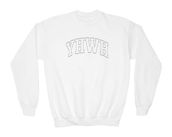 Youth YHWH Sweatshirt Yahweh Sweatshirt Hebrew Hoodie Minimalist Christian Jesus Jumper Trendy Christian Gift for Believer Yeshua Tee