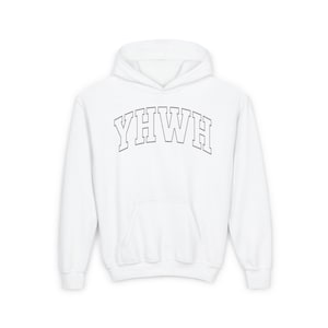 Youth YHWH Hooded Sweatshirt Yahweh Sweatshirt Hebrew Hoodie Minimalist Christian Jesus Jumper Trendy Christian Gift for Believer Yeshua Tee