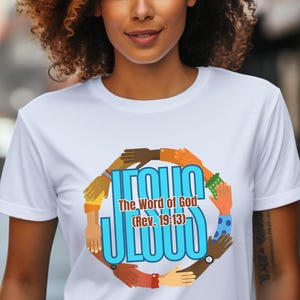 Christian Jesus Word Of God Hands Circle T-Shirt, names of jesus, christ t shirt, christian streetwear, christian merch, christian apparel