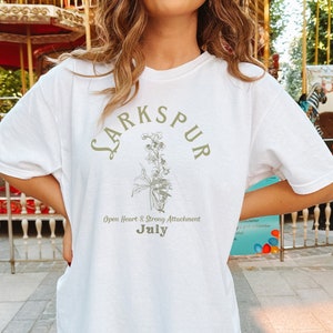 July Birth Flower Shirt Birth Month Flower Birthday Shirt Comfort Colors Aesthetic Tee Plus Size Birth Flower T-shirt Grandmas Garden Gift