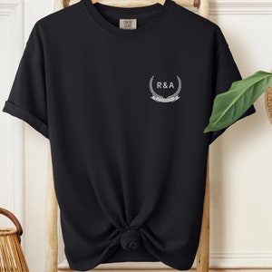 Custom Roman Numeral Comfort Colors® Shirt, Personalized Anniversary Date Initials T-shirt, Matching Couples Outfit, Honeymoon Date Shirt