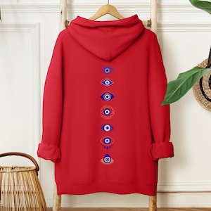 All Seeing Eye Hoodie, Minimalist Evil Eye Gift, Spiritual Sweatshirt, Witchy Mystical Hoodie, Turkish Evil Eye Shirt, Mykonos Crewneck