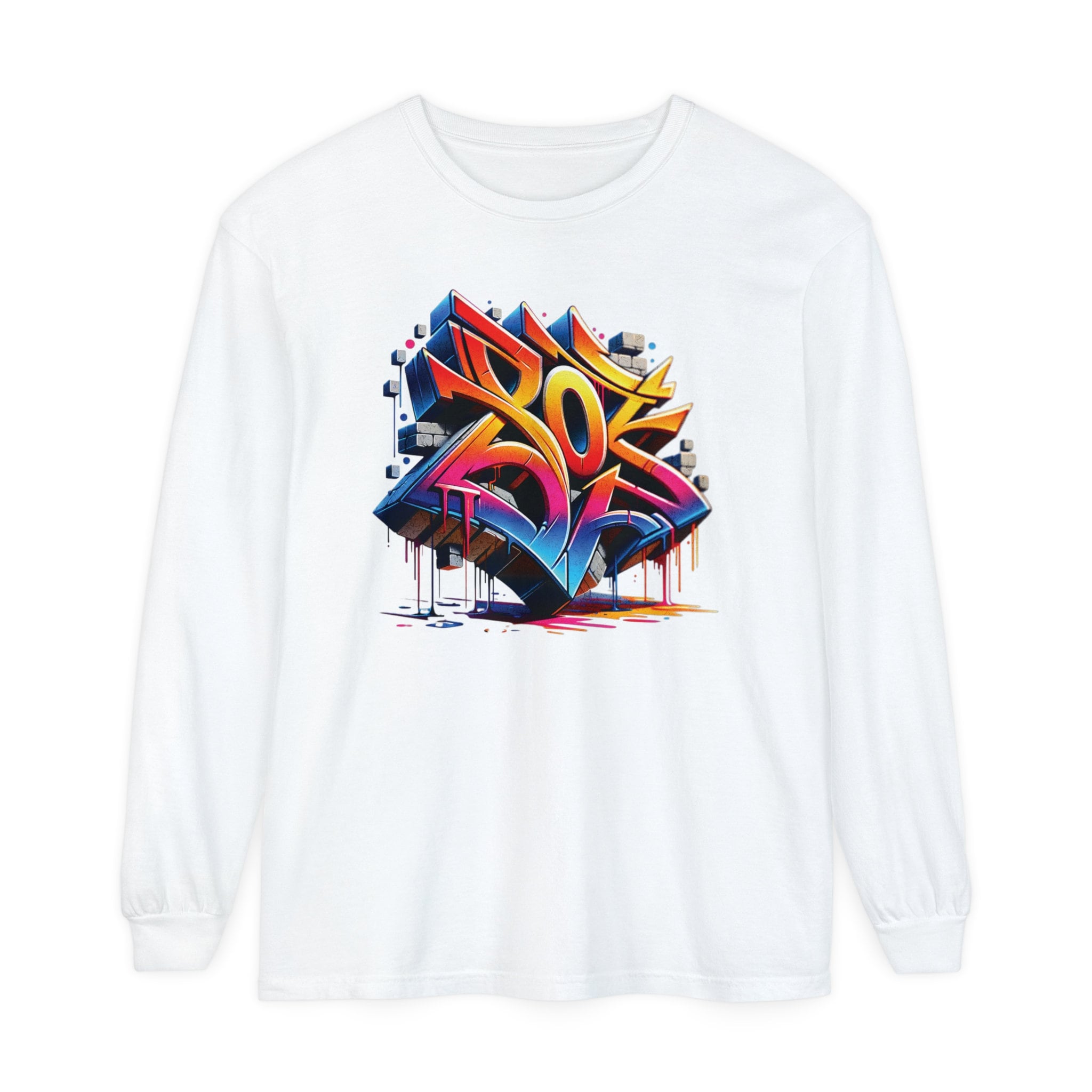 Graffiti Long Sleeve Comfort Colors Tee, Street Art Style