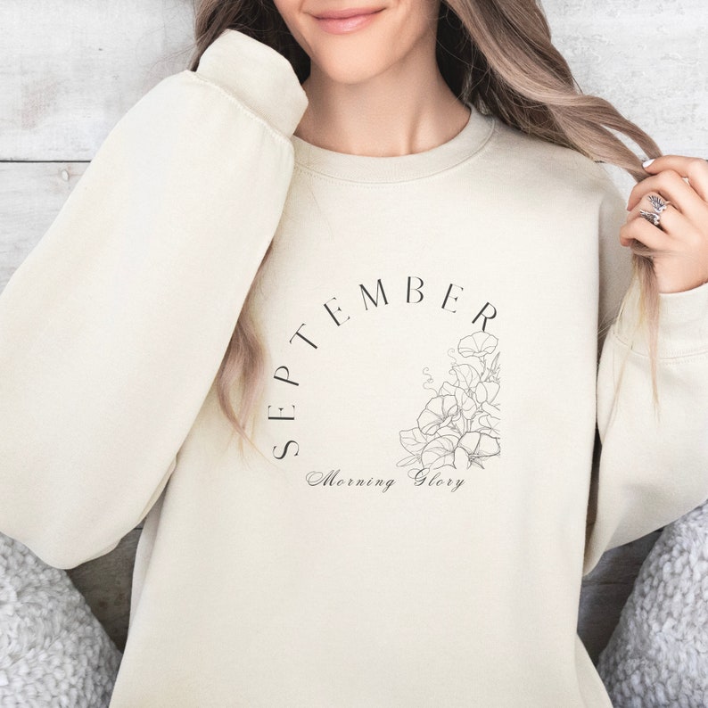 September Birth Flower Sweatshirt Birth Month Flower Birthday Shirt Aesthetic Clothes Plus Size Birth Flowers Crewneck Grandmas Garden Gift image 8