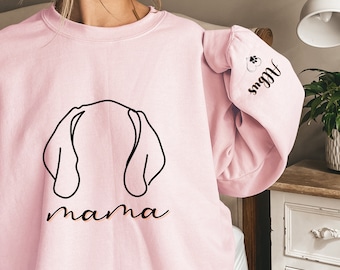 Personalized Dog Ears Sweatshirt, Dog Mom Sweatshirt, Dog Lover Sweatshirt, Dog People Sweatshirt, New Dog Owner Sweatshirt, Pet Lover Gift