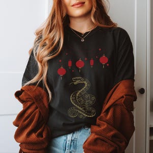 Lunar New Year Snake Shirt: Comfort Colors Chinese Zodiac Tee