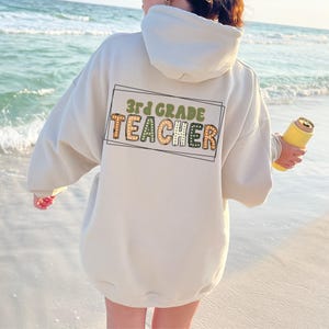 Sudadera con capucha para maestro de tercer grado, sudadera para maestro de tercer grado, regalo de agradecimiento para maestro, nuevo regalo para maestro de tercer grado, sudadera con capucha para maestro de primaria