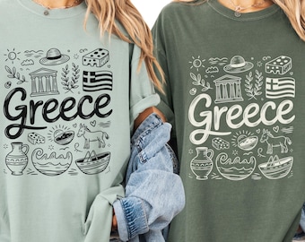Greece Comfort Colors Shirt, Greece Vacation T-Shirt, Family Trip Tee, Greek Island Coast Trip Souvenir, Greece Lover Gift