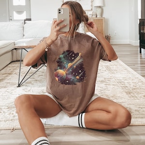 Retro Galaxy Comfort Colors T-Shirt: Space Lover Gift