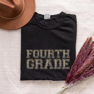 Fourth Grade Teacher Comfort Colors Shirt: Cat Toile Tee