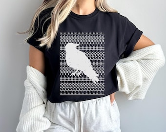 Hidden Swear Message Crow Comfort Colors Shirt, F-Caw-F Funny Bird Tee, Black Raven Graphic T-Shirt, Sarcastic Meme Gift for Bird Lovers