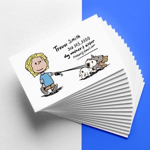 Personalized Peanuts Characiture Business Card - Full Color